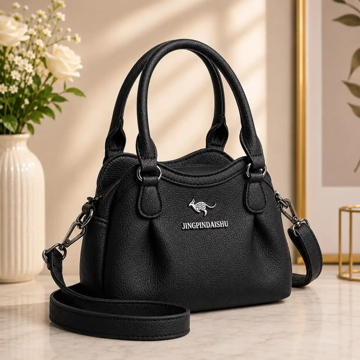 LunexBD black women’s handbag with adjustable shoulder strap